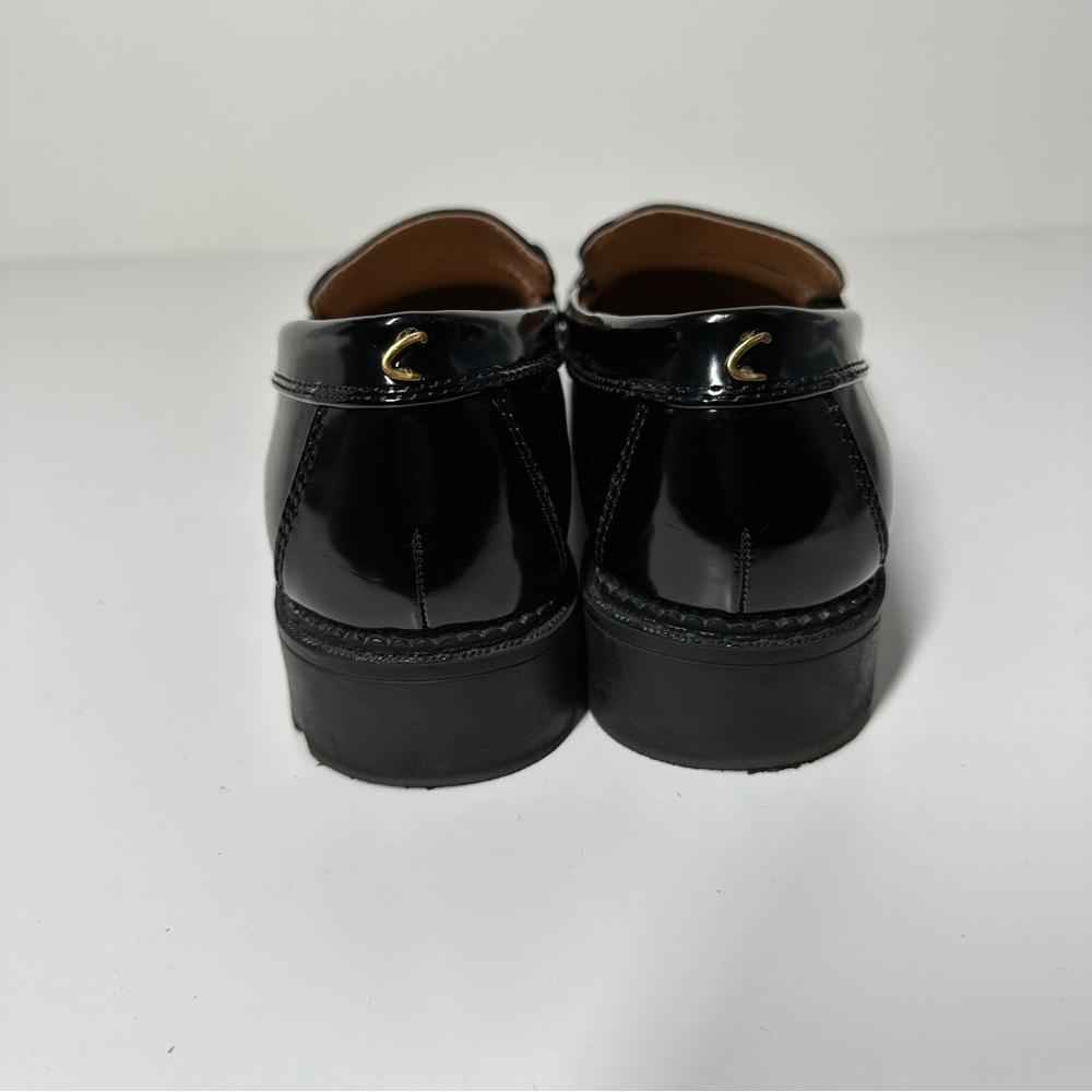 Sam Edelman Women's Deana Black Patent Leather Lug Sole Loafers Size 8 - Picture 5 of 10